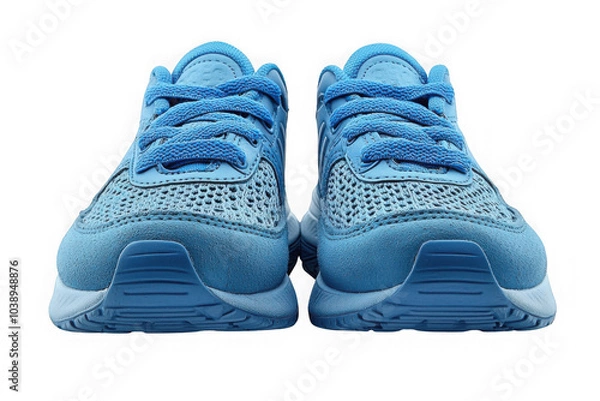 Fototapeta Blue Training Shoes front piece isolated on transparent background, png file, no background png file