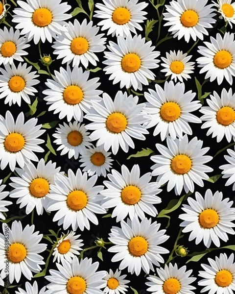 Fototapeta Daisy daisies Pattern of 12 flowers daisies with nothing behind flat-lay