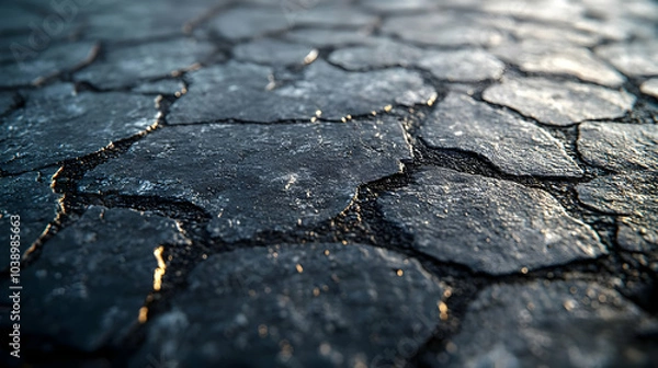 Fototapeta Dark Cracked Stone Texture Background