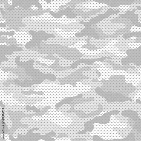 Obraz Winter camouflage pattern for army. Seamless pattern with grid
