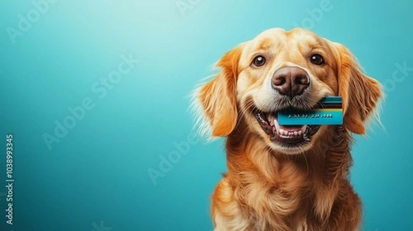 Fototapeta banking concept with dog 