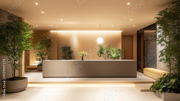 Fototapeta ミニマルで現代的なデザインの日本の歯科医院