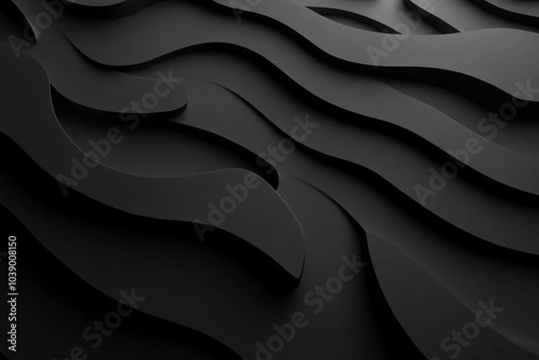 Obraz Abstract black and white wavy background. Perfect for modern and minimalist designs.