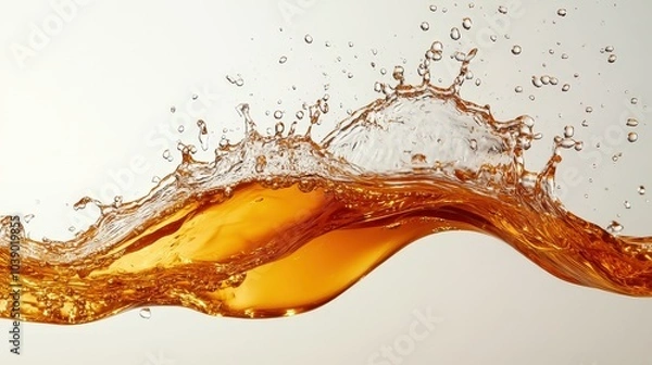 Fototapeta Liquid Splash in Motion with Droplets and Highlights