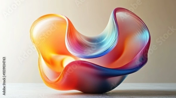 Fototapeta Abstract colorful shape, 3d