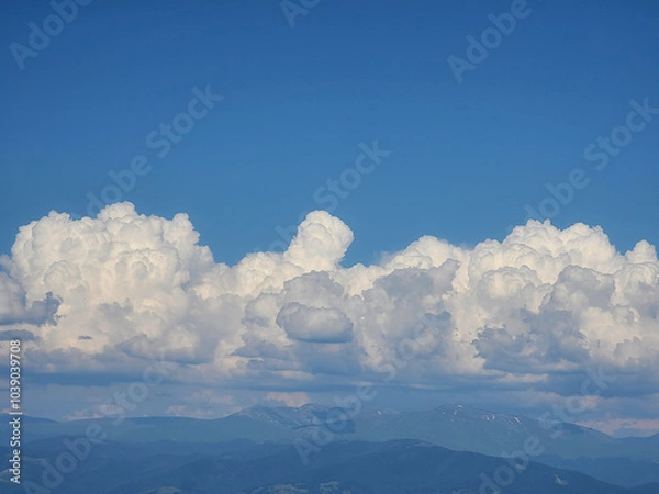 Obraz Cumulus Clouds Over Mountain Landscape