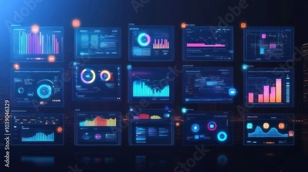 Fototapeta Digital Data Dashboard