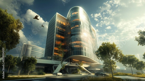 Obraz amazing building 3D surrealism background