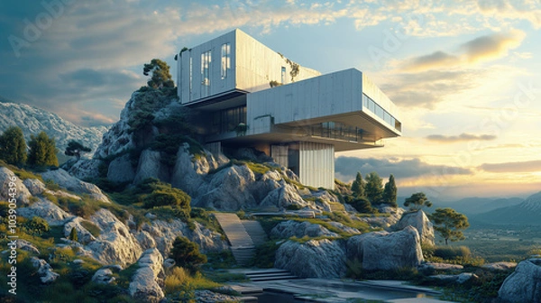 Obraz amazing building 3D surrealism background