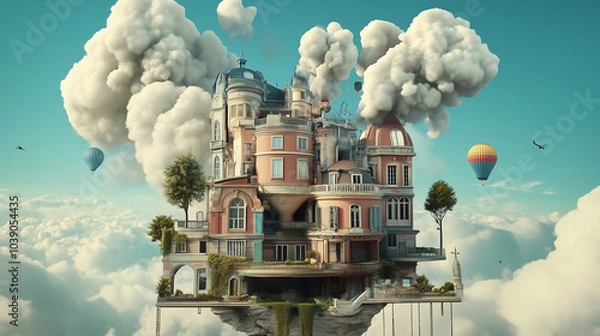 Obraz amazing building 3D surrealism background
