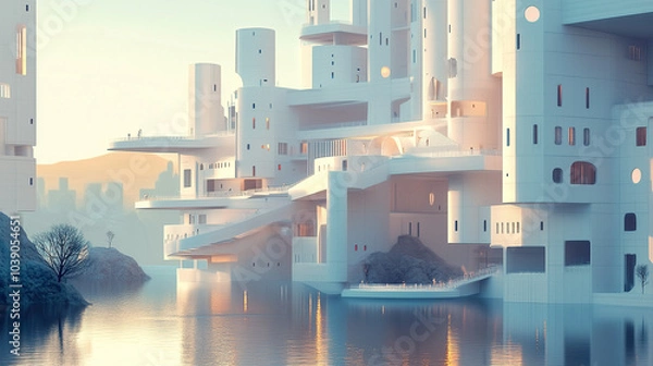 Obraz amazing building 3D surrealism background