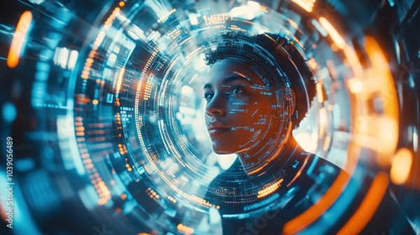 Fototapeta Diverse Team Working on a Project - Innovation and Technology in a Modern Office
