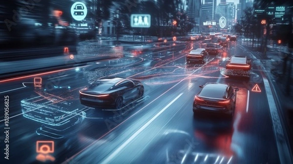 Obraz traffic at night