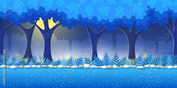 Obraz Night Forest Game Background