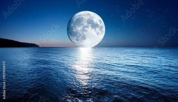 Fototapeta moon over water
