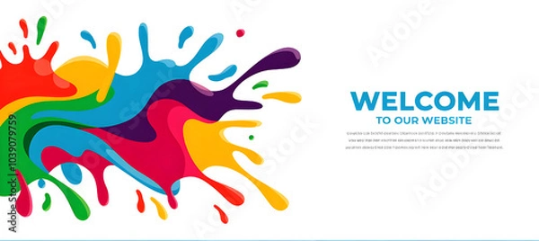 Fototapeta trendy banner design for modern websites. Abstract, vector-style, colorful splashes.
