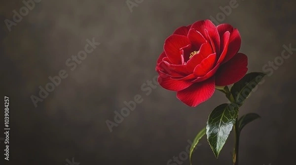 Obraz Beautiful Red Flower on Dark Background