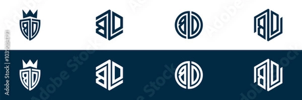 Obraz Typography BD letter logo design