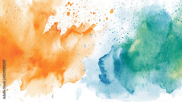 Fototapeta Artistic Watercolor Splatter in Colorful Abstract Style