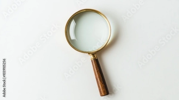 Fototapeta Magnifying Glass on White Background