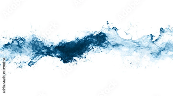 Fototapeta dynamic water splash creates energetic and refreshing visual effect, showcasing vibrant blue hues and intricate details against transparent background