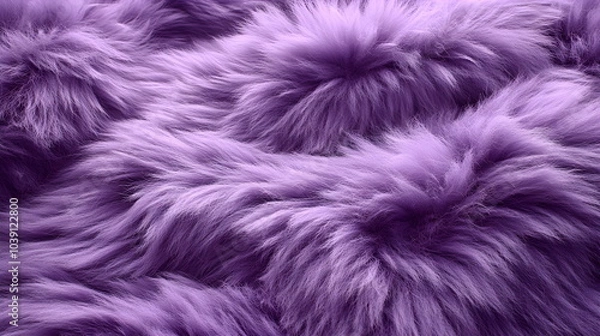 Fototapeta Close-up of soft, fluffy purple fur texture. Cozy and bright texture image, perfect for backgrounds, clothing designs and soft textile concepts. Creates a homey atmosphere. 
