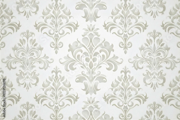 Obraz seamless white damask wallpaper version 9