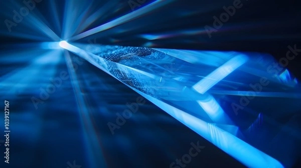 Fototapeta digital technology blue light prism surface poster web page PPT background