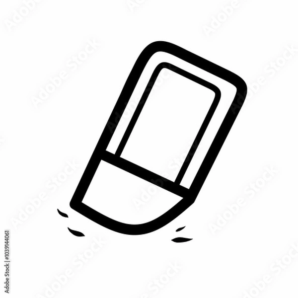 Obraz Eraser black icon with white background 