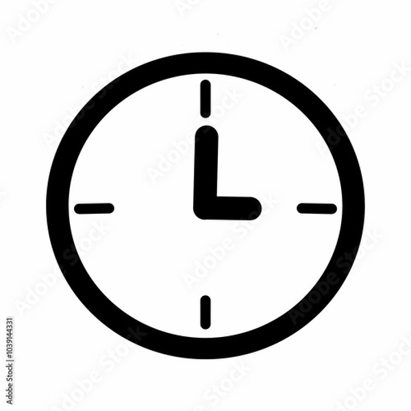 Obraz Clock icon on black 