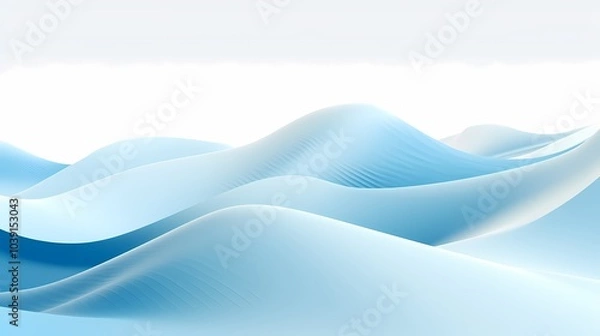 Fototapeta Digital technology white and cyan flowing mountains poster PPT background