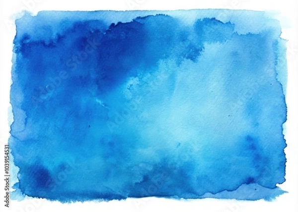 Fototapeta A beautiful rectangle watercolor texture showcases a graded wash of blue hues, perfect for artistic backgrounds, design projects, and inspirational creative artwork.