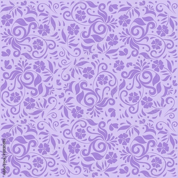 Obraz Purple Ornamental Floral Seamless Pattern