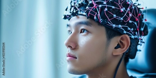 Obraz EEG Monitors Electrical Activity in the Brain, Providing Essential Insights for Understanding Cognitive Functions and Neurological Health