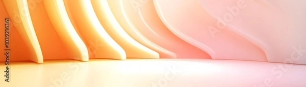 Fototapeta Minimalist Futuristic Interior Design with Soft Curves