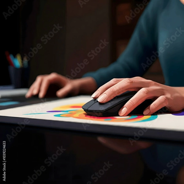 Fototapeta Many left-handed people can use a right-handed mouse without any problems.