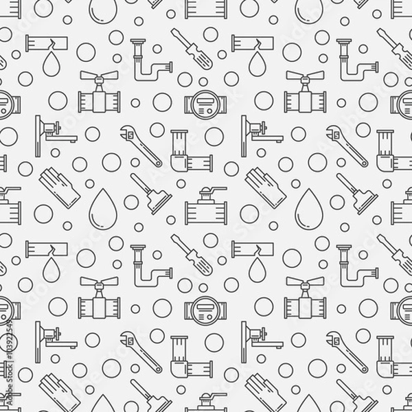 Fototapeta Plumbing minimal pattern