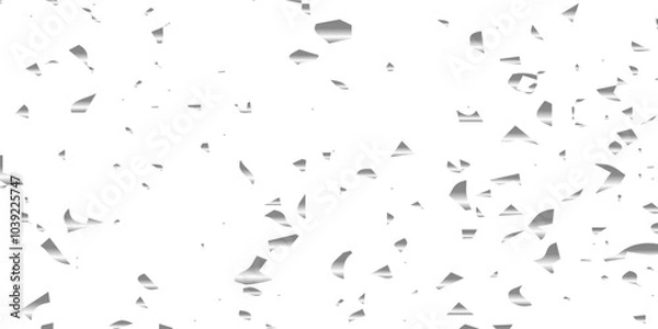Fototapeta Silver shiny glitter sparkle confetti falling down on transparent background. Vector illustration.

