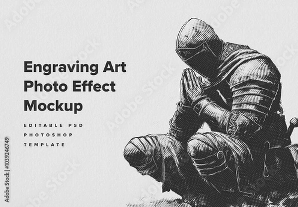 Fototapeta Engraving Art Photo Effect Mockup