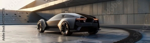 Fototapeta Showcase the edge advancements in electric vehicle technology through a revolutionary 3D design
