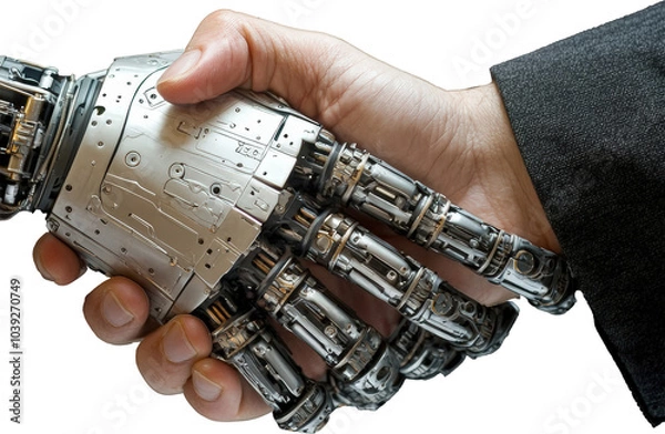 Fototapeta Human & Robot Handshake