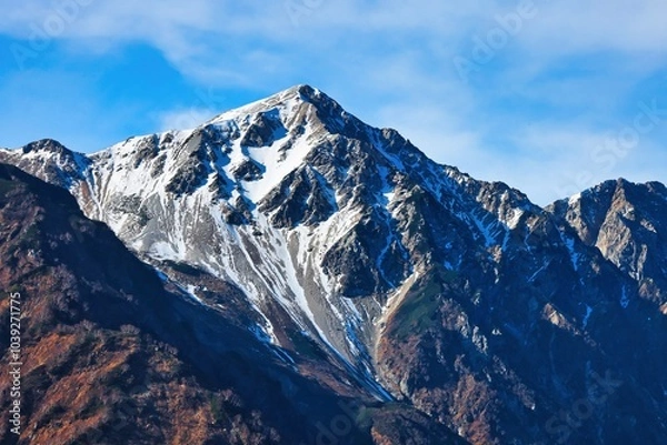 Fototapeta 冠雪の北アルプスの白馬鑓ヶ岳