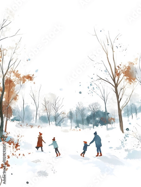 Obraz New Year's Eve Moments: Families, Couples, Teenagers, and Business Professionals Celebrating Together with Fireworks, Festive Dinners, Gift Exchanges, and Winter Scenes