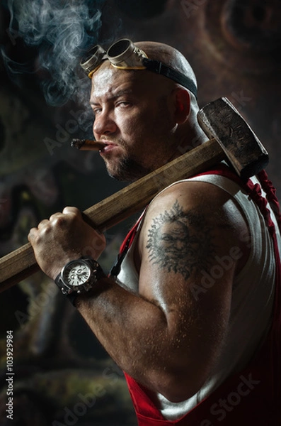 Obraz Портрет мужчины в стиле стимпанк