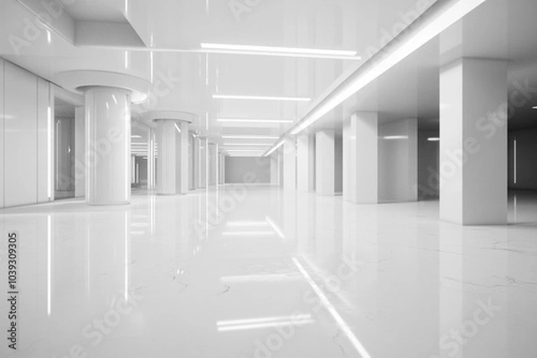 Obraz 無機質な白い施設