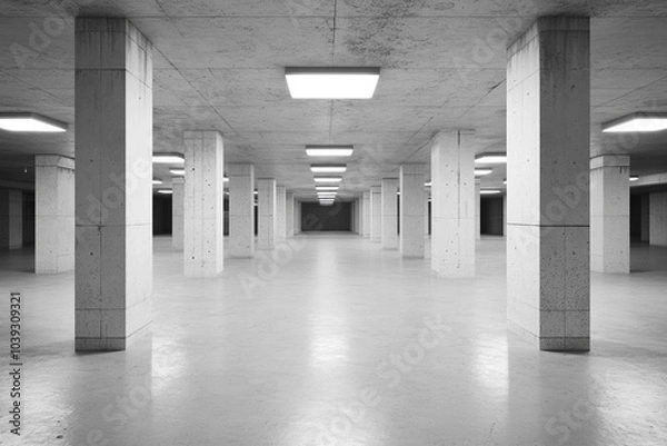 Obraz 無機質な白い施設