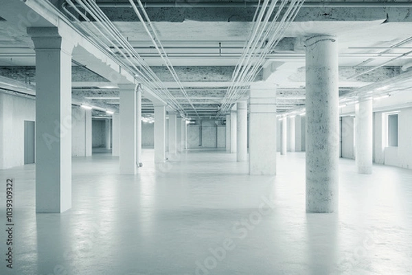 Obraz 無機質な白い施設