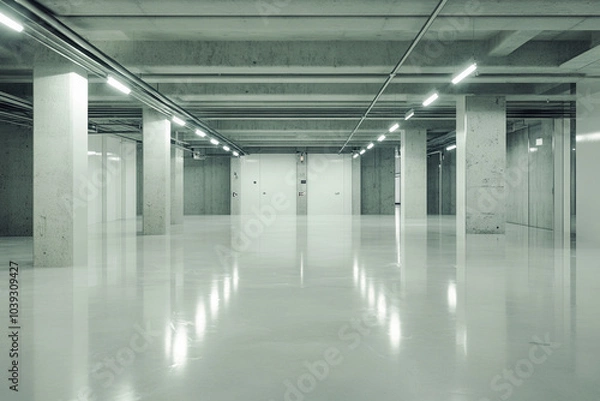 Obraz 無機質な白い施設