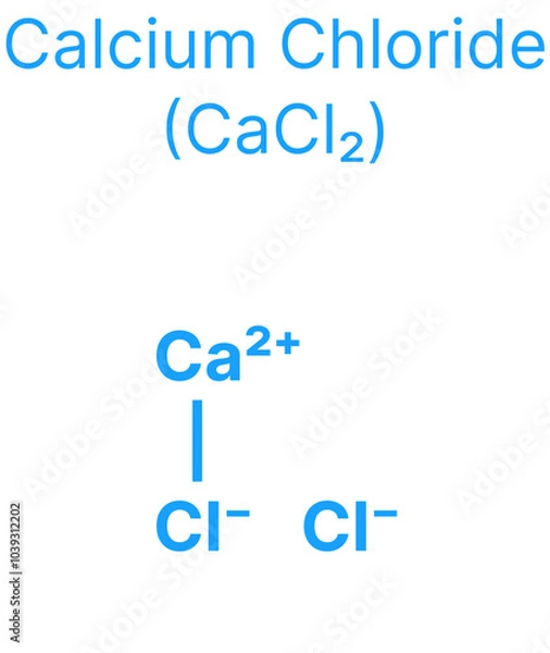 Fototapeta Calcium Chloride (CaCl₂) Molecular Structure for Chemistry