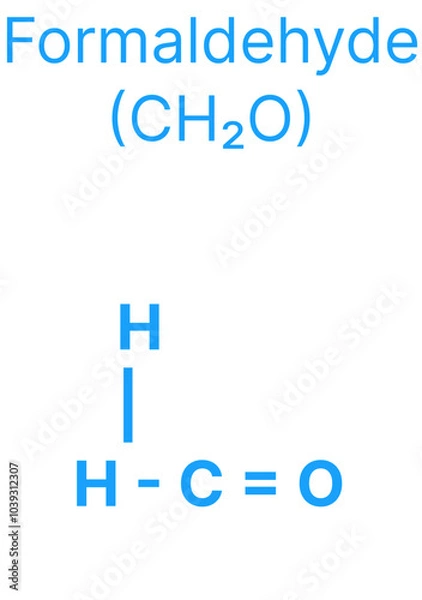 Fototapeta Formaldehyde (CH₂O) Molecular Structure for Chemistry.